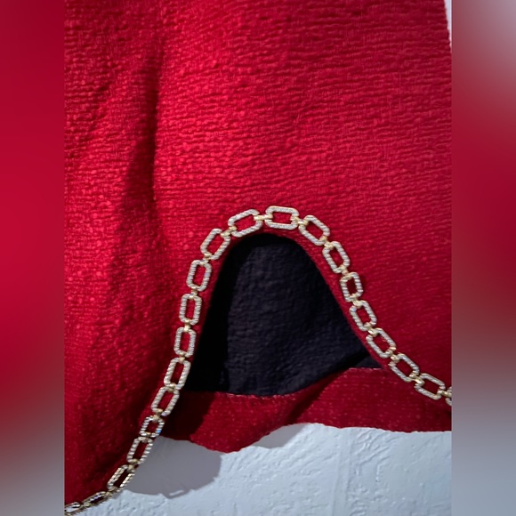 Zara Red mini dress with gold accents Size Small - Picture 7 of 8